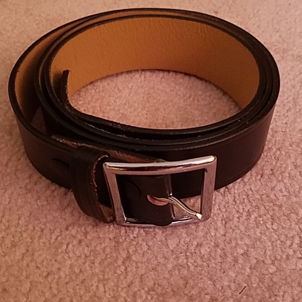 Black 48 inch to 52 inch leather belt